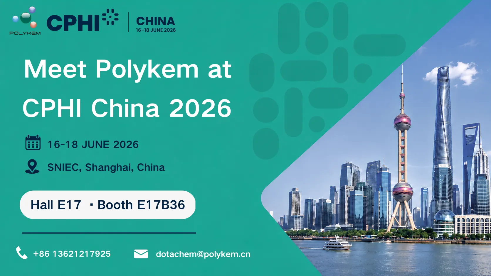Polykem stellt auf der CPHI & PMEC China 2026 aus