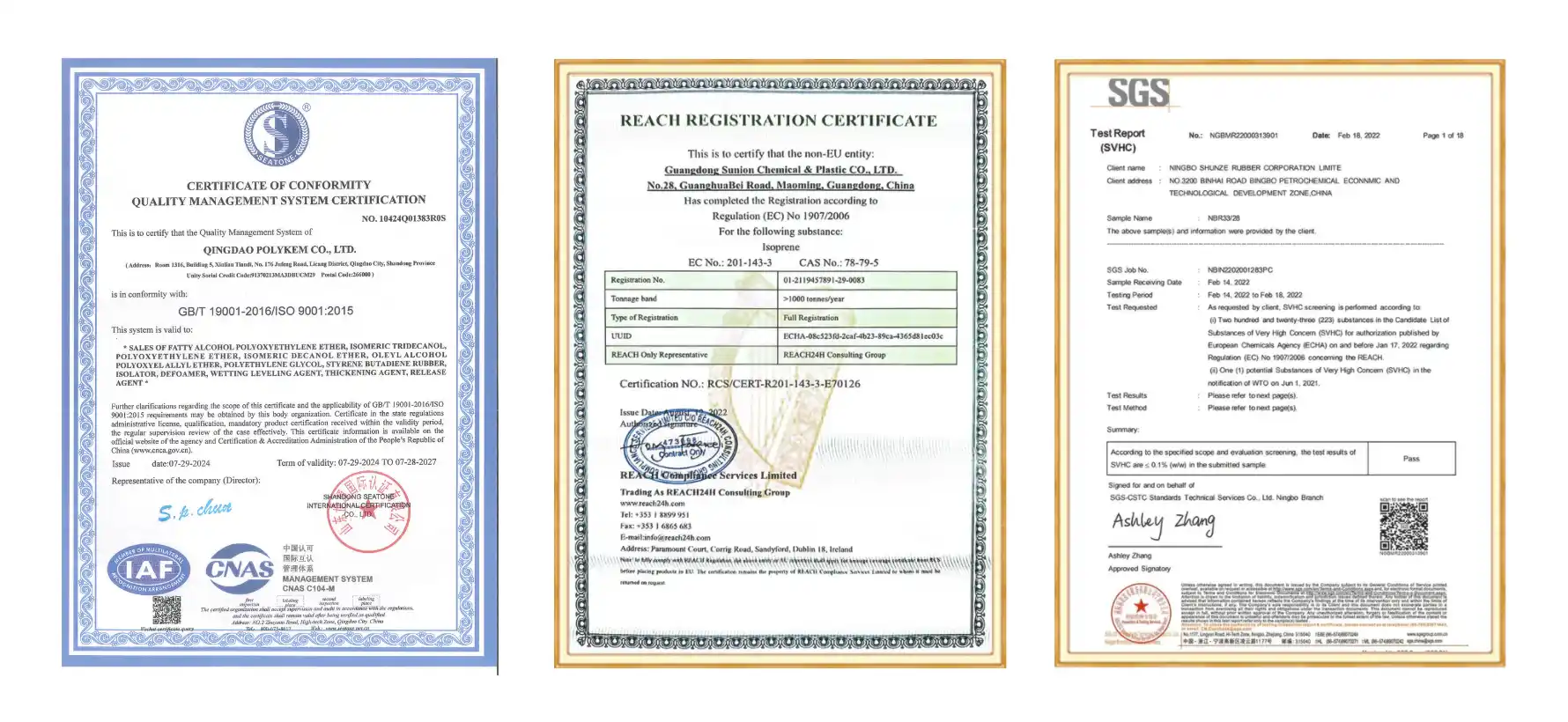 Certifications and Testing Support